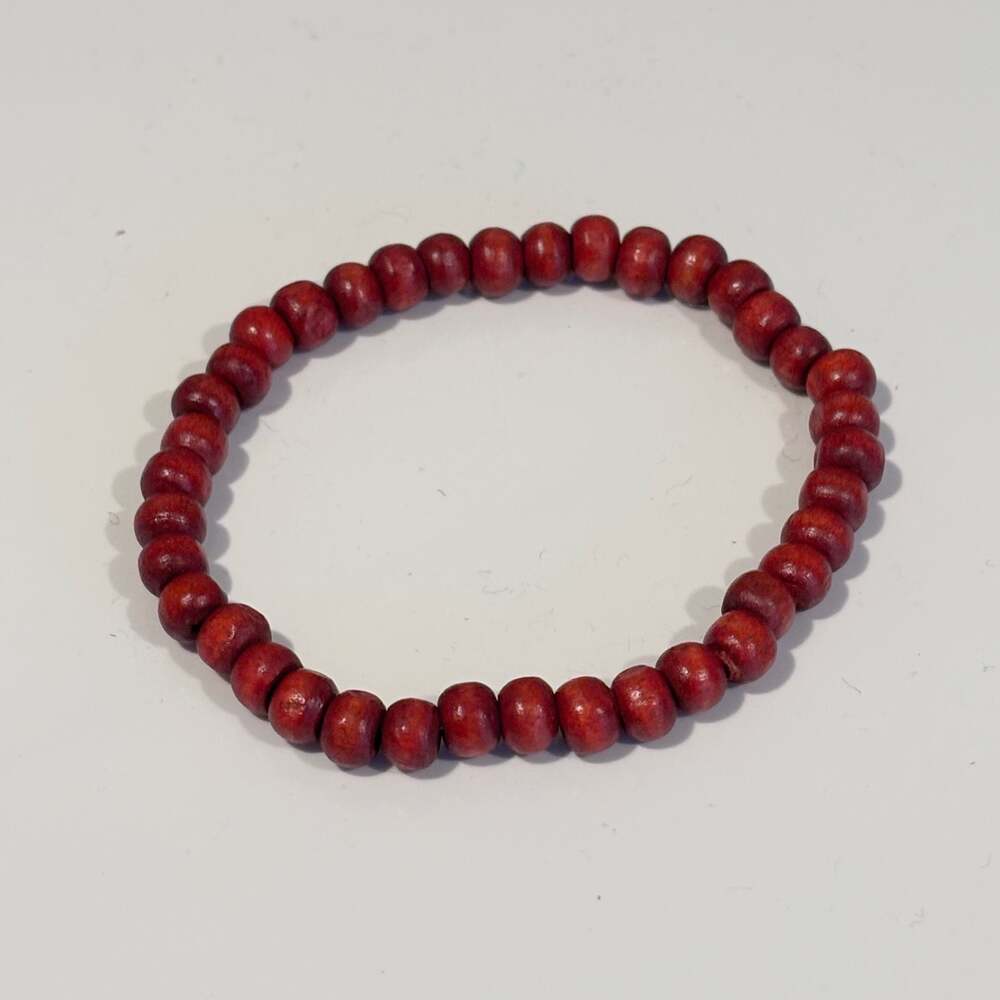 The Bead Chest Stackable Red Beaded Stretch Bracelet Jewelry
